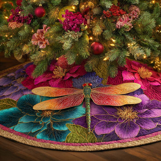 Petal Whispers Dragonfly Quilted Tree Skirt NCU0XD1653