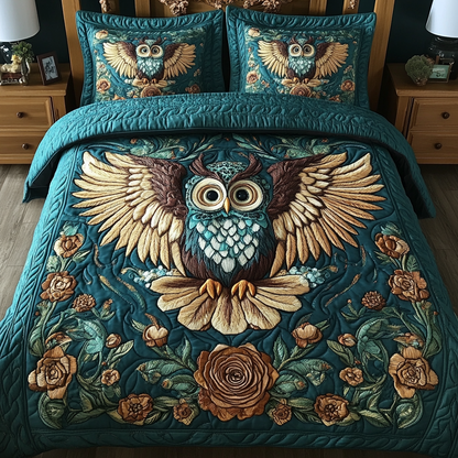 Petal Wings 3-Piece Quilted Bedding Set NCU0VH1469