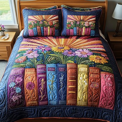 Petals Prose 3-Piece Quilted Bedding Set NCU0DV4182