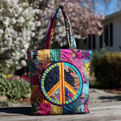 Petals and Peace Quilted Tote Bag NCU0PT8204