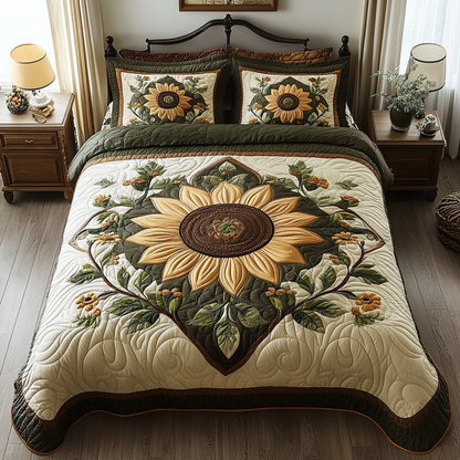 Petals of Joy 3-Piece Quilted Bedding Set NCU0DV2983