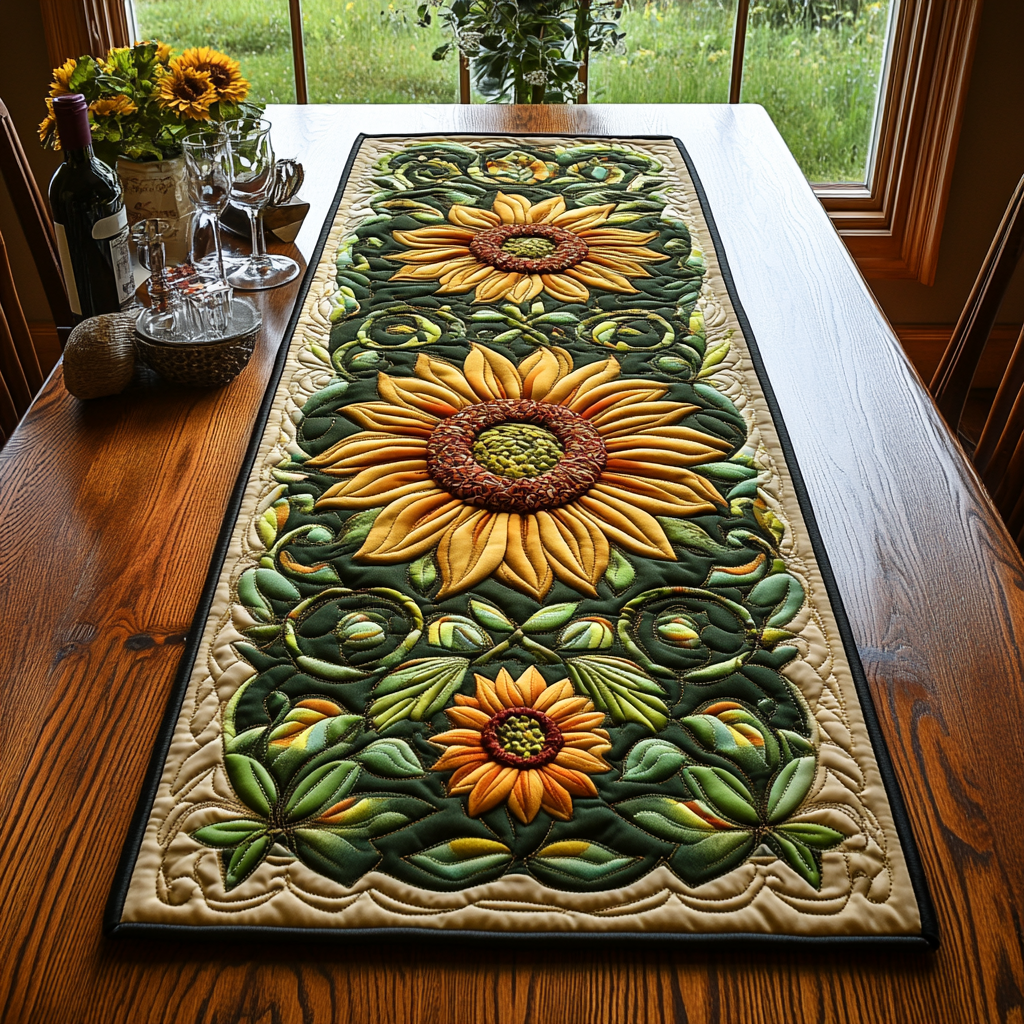 Petals of Joy Quilted Table Runner NCU0DV3109
