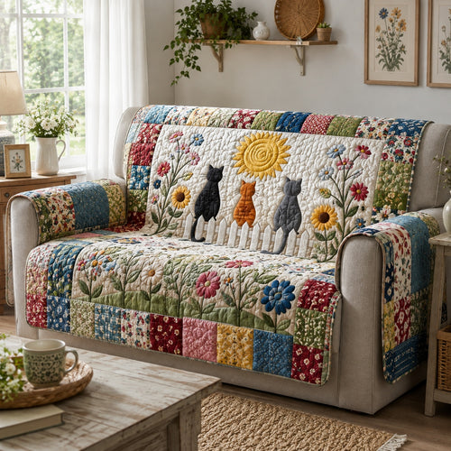Picket Fence Paws Quilted Sofa Cover NCU0VL3913