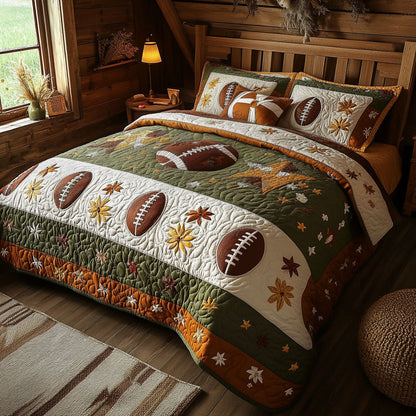 Pigskin Paradise 3-Piece Quilted Bedding Set NCU0PT3701