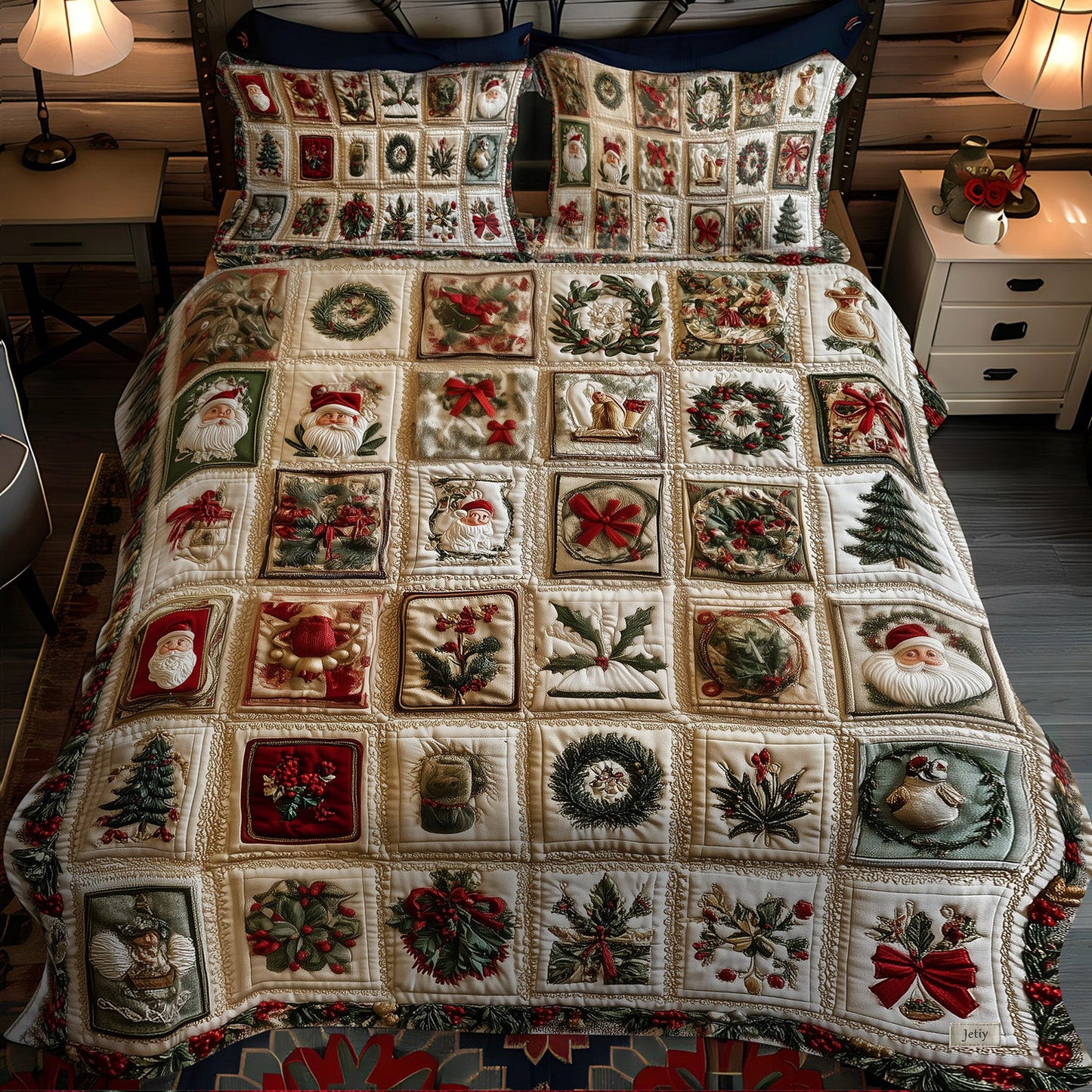 Pine Charm 3-Piece Quilted Bedding Set NCU0PT2116