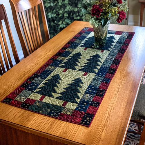 Pine Forest Charm Quilted Table Runner NCU0NT1921