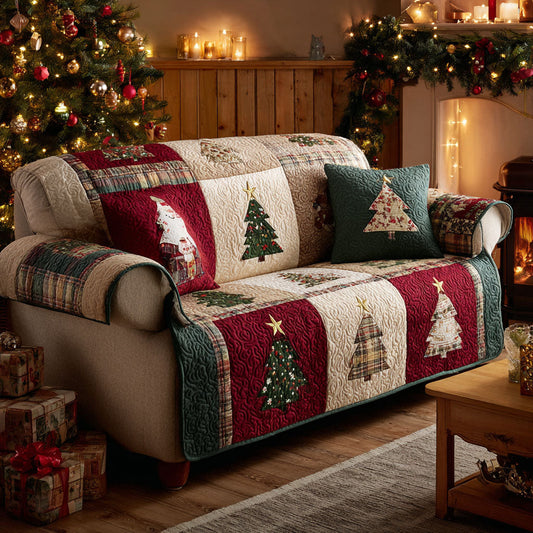 Pine Glow Quilted Sofa Cover NCU0TV836