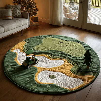 Pine Golf Valley Quilted Round Mat NCU0HH1829