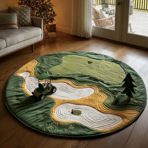 Pine Golf Valley Quilted Round Mat NCU0HH1829