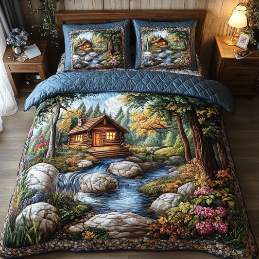 Pine Path 3-Piece Quilted Bedding Set NCU0VL2288