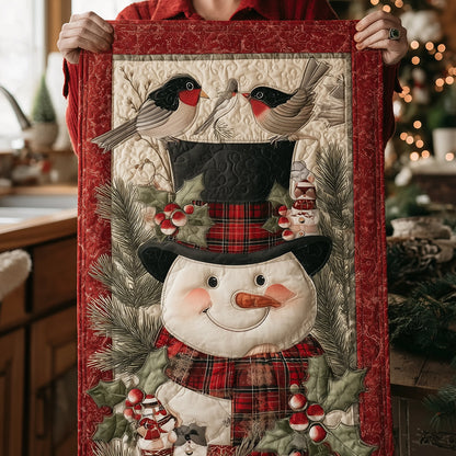 Pine Perch Snowman Quilted Table Runner NCU0TH3856