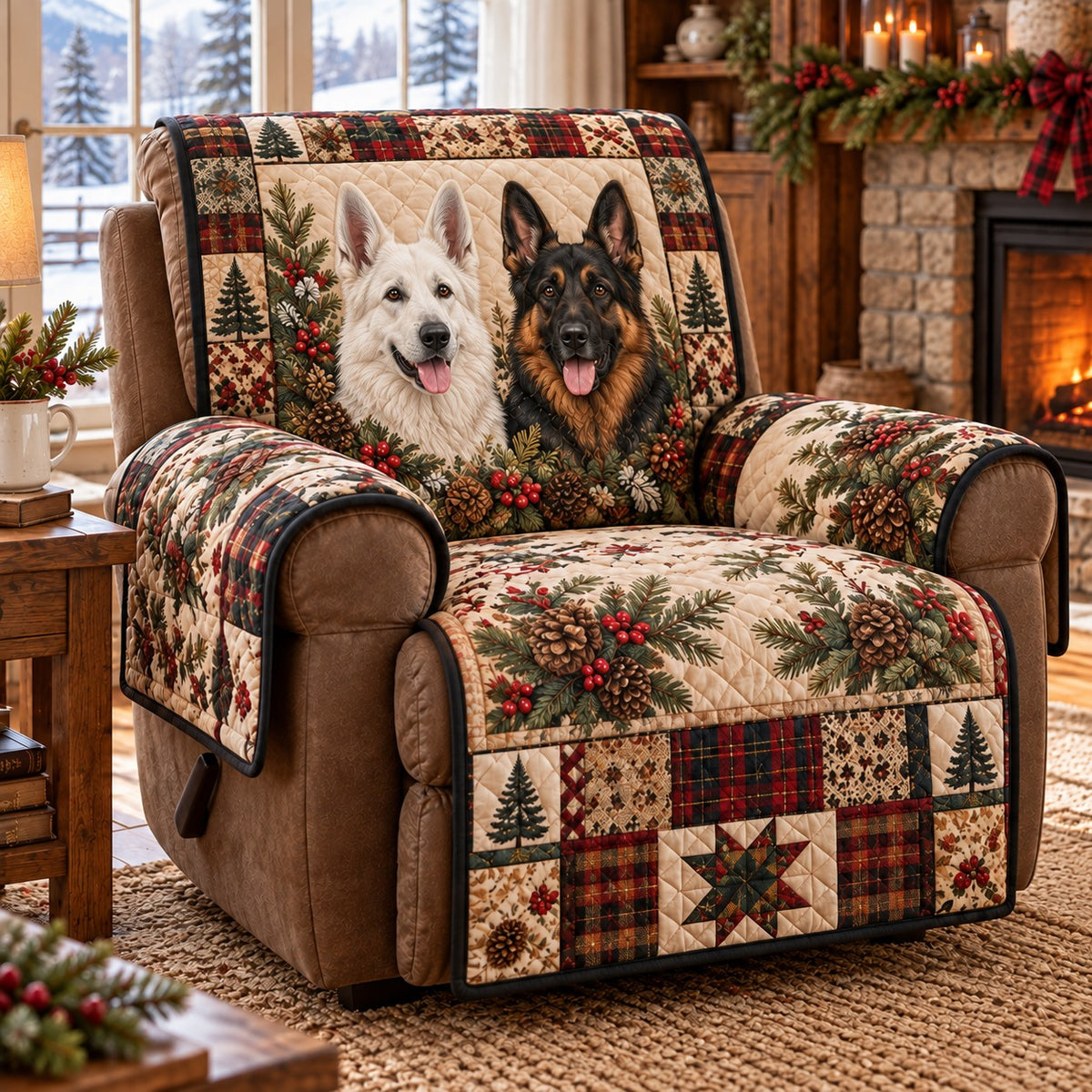 Pine Plaid Star Quilted Sofa Cover NCU0PT12259