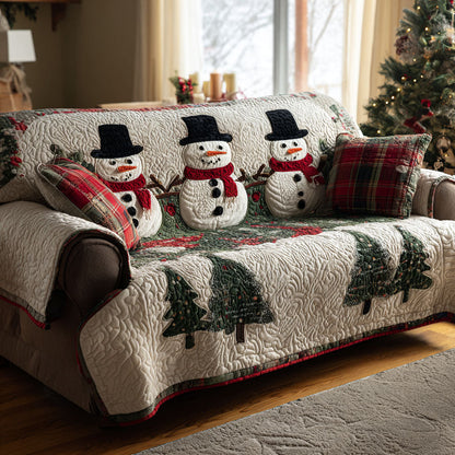 Snowman Quilted Sofa Cover NCU0VT354