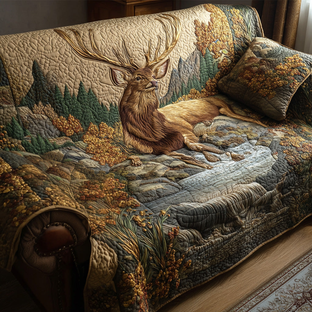 Pine Stag Quilted Sofa Cover NCU0TD2086