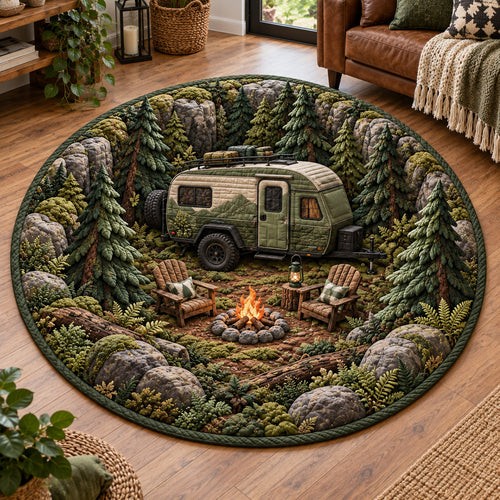 Pine Valley Escape Quilted Round Mat NCU0TV2162