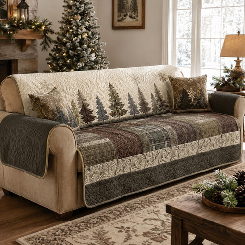 Pine Woodland Quilted Sofa Cover NCU0DV10052