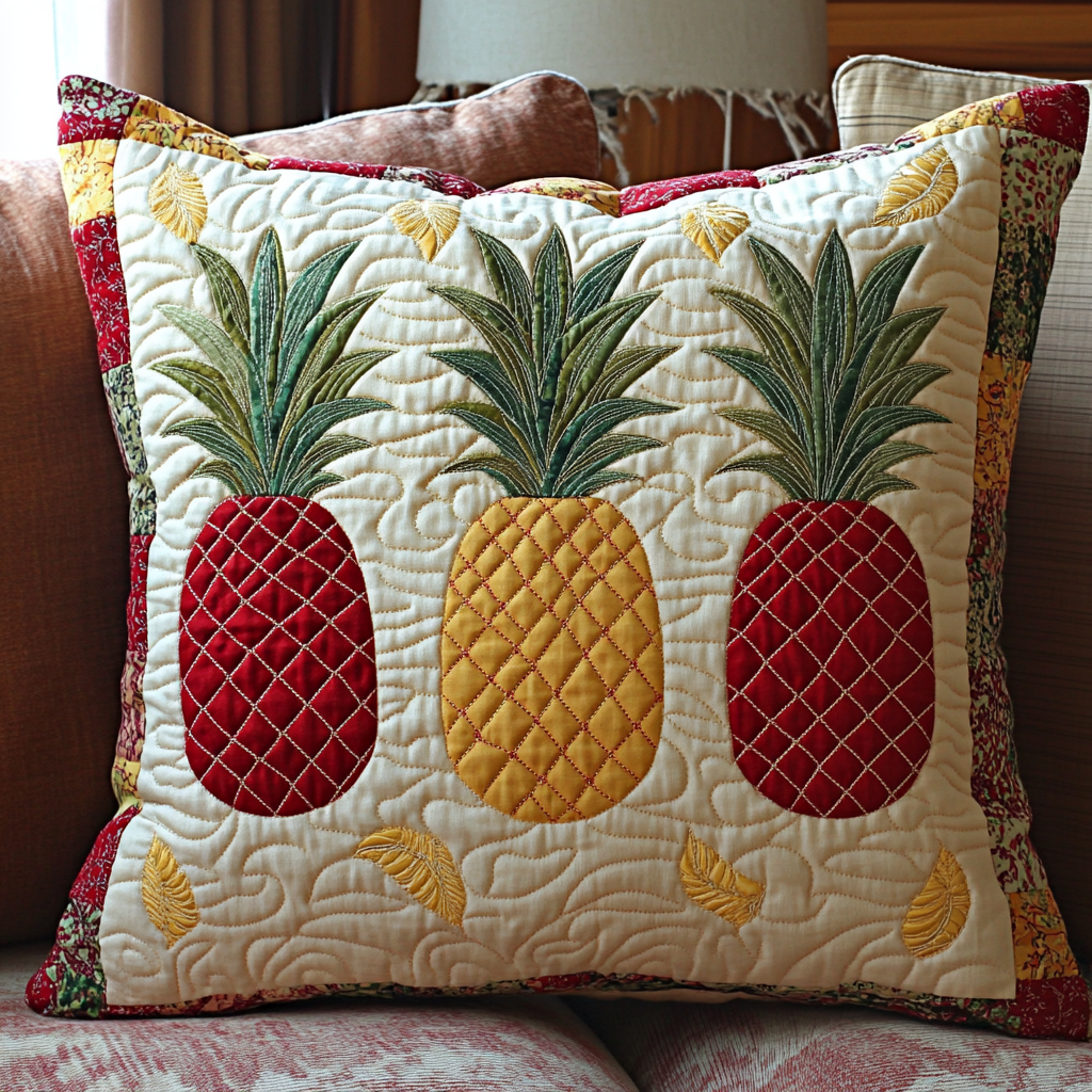 Pineapple Harmony Quilted Pillow Case NCU0NT5357