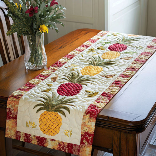 Pineapple Harmony Quilted Table Runner NCU0NT3626