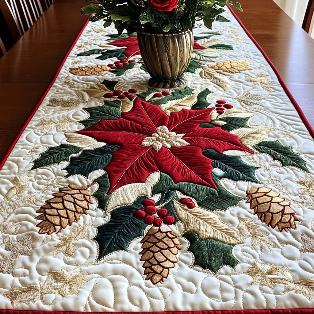 Pinecone Bliss Quilted Table Runner NCU0NT2063