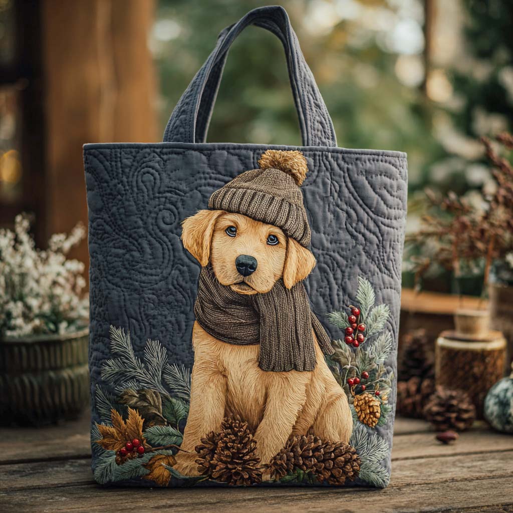 Pinecone Labrador Quilted Tote Bag NCU0XD1153