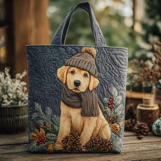 Pinecone Labrador Quilted Tote Bag NCU0XD1153