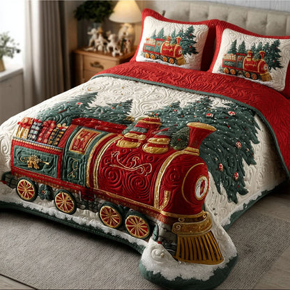 Christmas Polar Express 3-Piece Quilted Bedding Set NCU0VT269