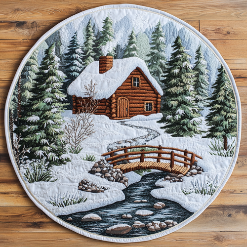 Pinewood Escape Quilted Round Mat NCU0DK4762