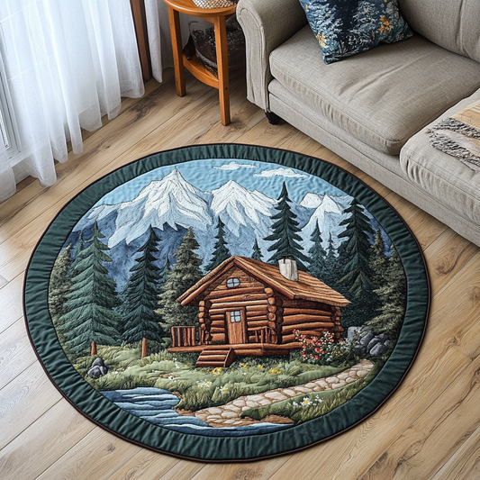 Pinewood Haven Quilted Round Mat NCU0DK4807