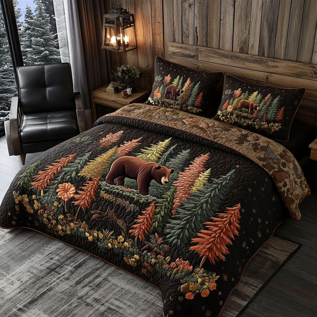 Pinewood Path 3-Piece Quilted Bedding Set NCU0PT8397