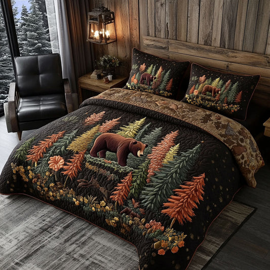 Pinewood Path 3-Piece Quilted Bedding Set NCU0PT8397