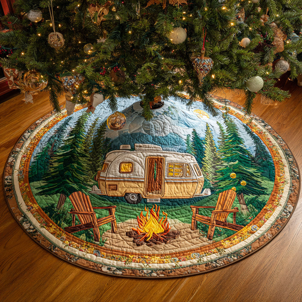 Pinewood Retreat Christmas Quilted Tree Skirt NCU0TV1341