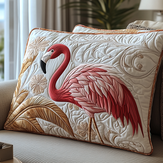 Pink Flamingo Quilted Bedding Pillow Case NCU0DV6287