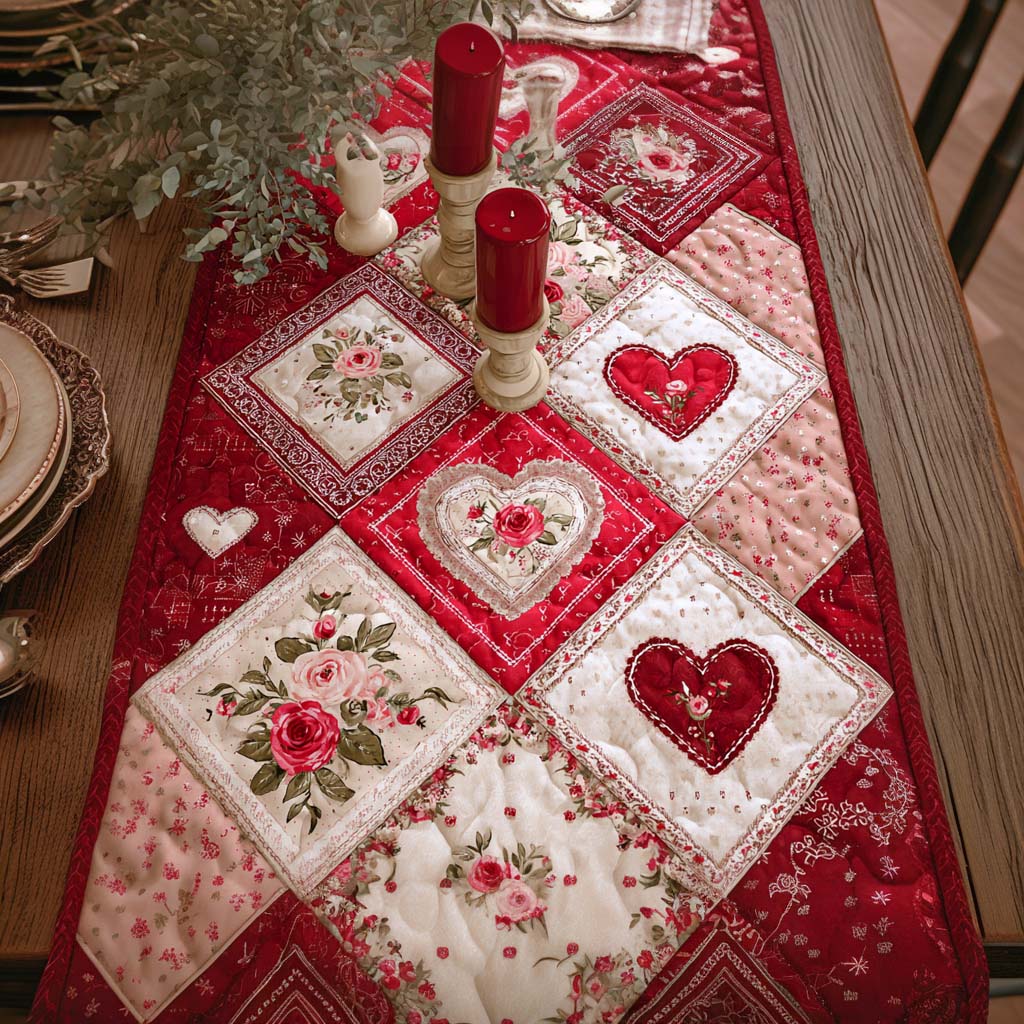 Cottage Heart Quilted Table Runner NCU0VT366