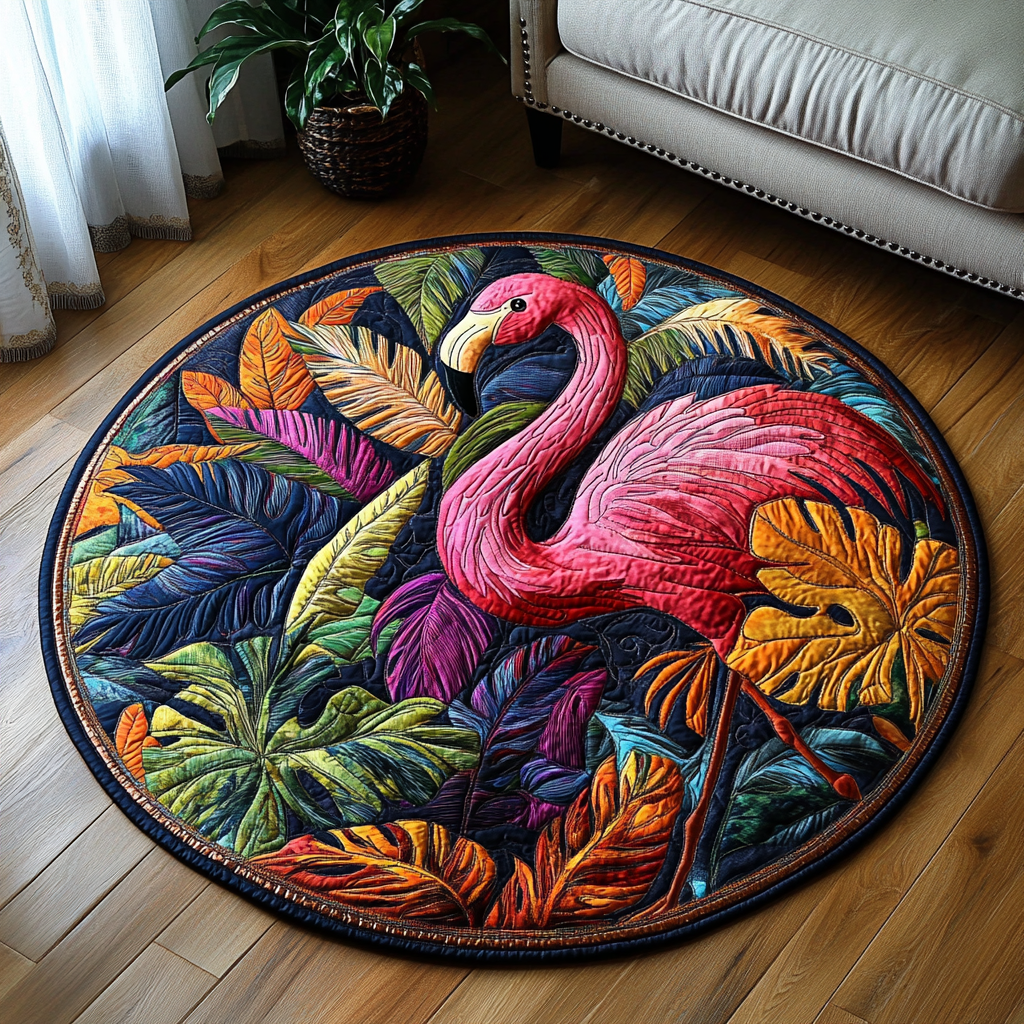 Pink Chillout Quilted Round Mat NCU0DV6000