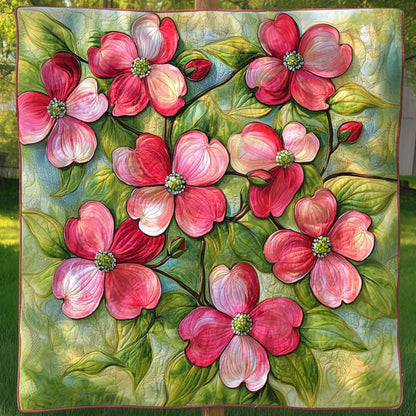 Pink Dogwood Quilted Blanket NCU0NT6413