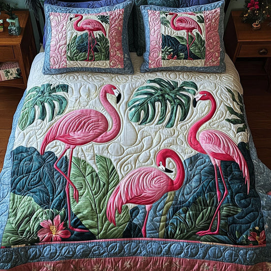 Pink Euphoria 3-Piece Quilted Bedding Set NCU0PT2685