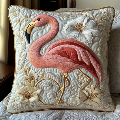 Pink Flamingo Quilted Pillow Case NCU0DV6085