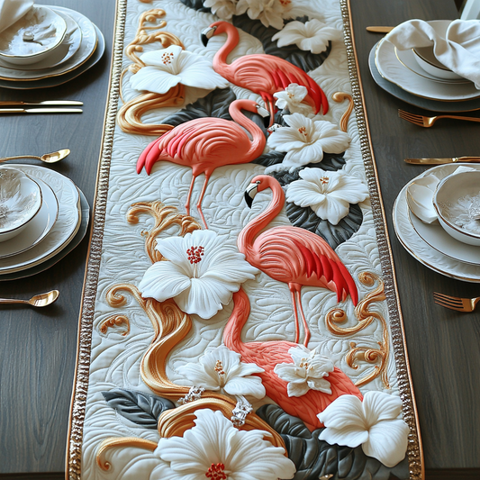 Pink Flamingo Quilted Table Runner NCU0DV6057