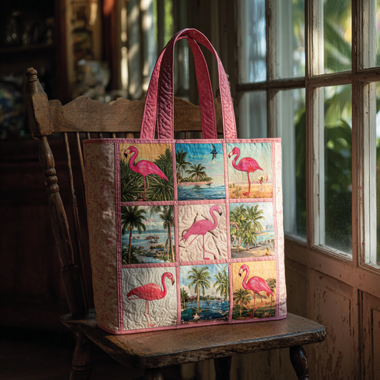 Pink Flamingo Quilted Tote Bag NCU0DK9070