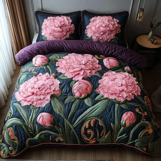 Pink Grace 3-Piece Quilted Bedding Set NCU0DV5041
