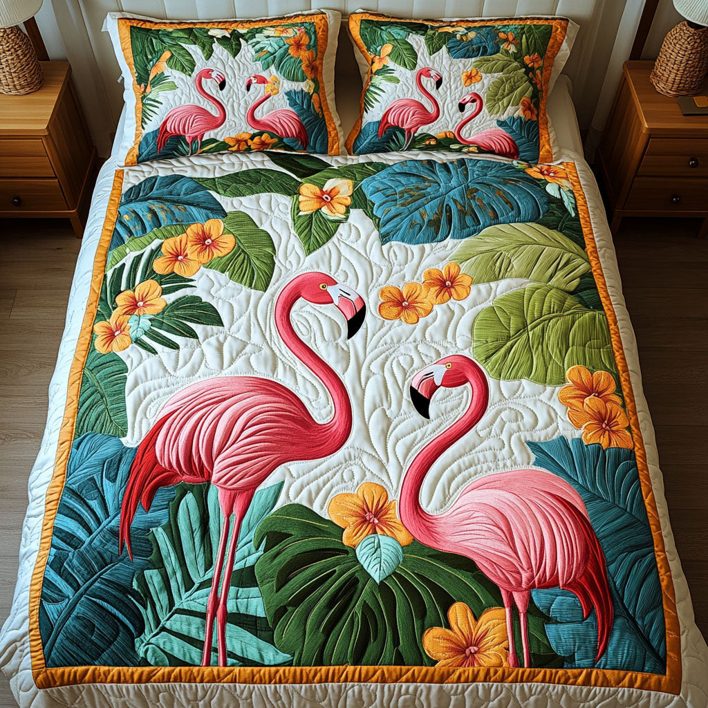 Pink Horizon 3-Piece Quilted Bedding Set NCU0NT2526