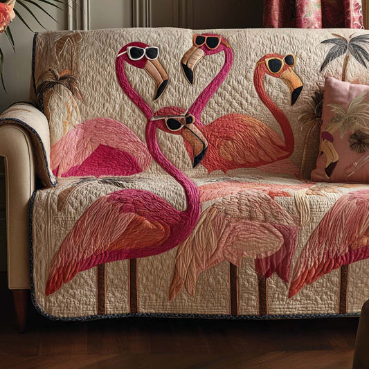 Pink Lagoon Quilted Sofa Cover NCU0NT10886