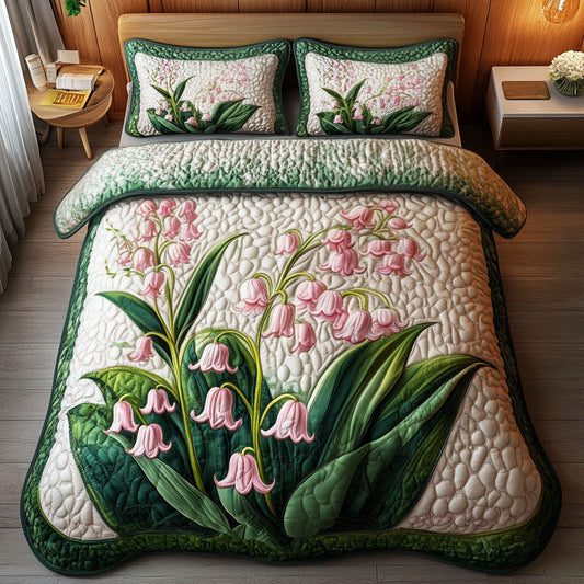 Pink Lily Garden 3-Piece Quilted Bedding Set NCU0NT6053
