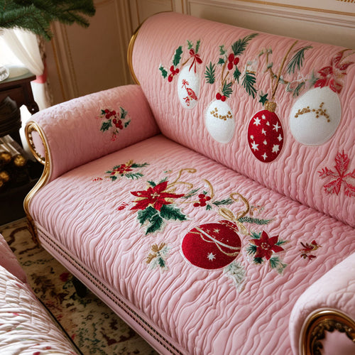 Pink Meadow Charm Quilted Sofa Cover NCU0PT10598