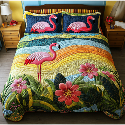 Pink Perfection 3-Piece Quilted Bedding Set NCU0DK5886