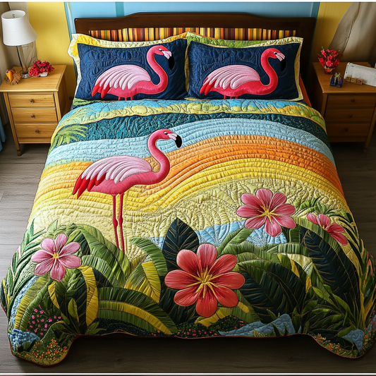 Pink Perfection 3-Piece Quilted Bedding Set NCU0DK5886