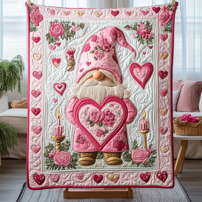 Pink Rose Love Quilted Blanket NCU0VH1358