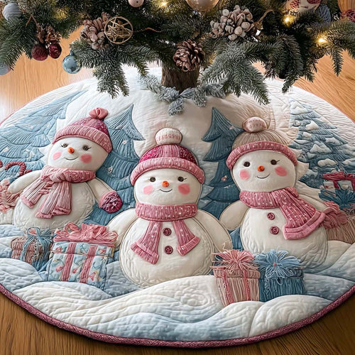 Pink Snow Trio Quilted Tree Skirt NCU0XD1970