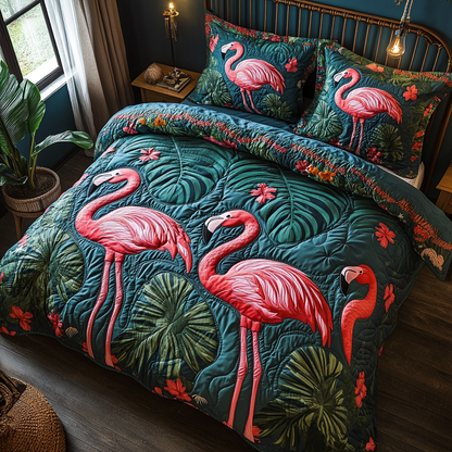 Pink Sunset 3-Piece Quilted Bedding Set NCU0DV3062