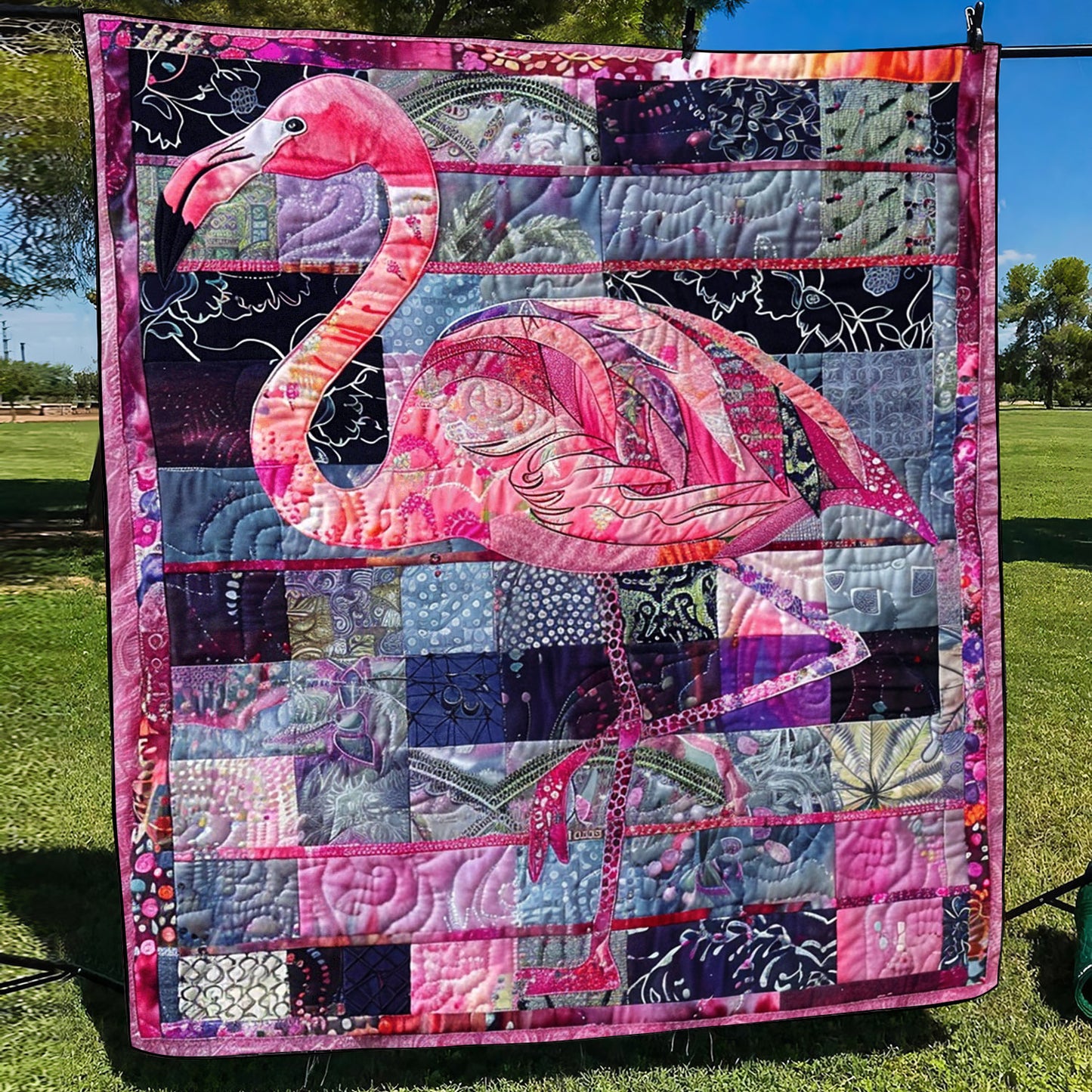 Flamingo Quilted Blanket NCU0VT24